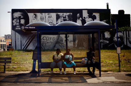 the bus stop.